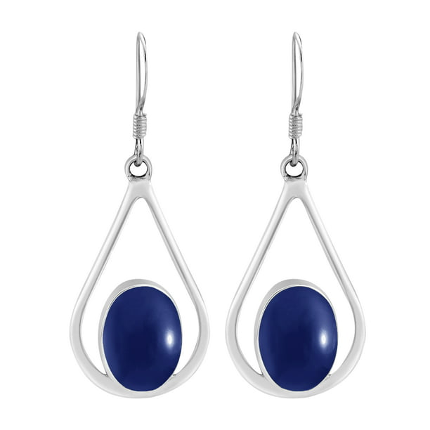 Sterling Silver Natural Blue Lapis Lazuli Dangle Stud Earrings  *VARIETY* 